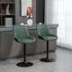 image 2 of HOMCOM Bar Stools Set of 2, Adjustable Bar Chairs 360 Degree Swivel, Green
