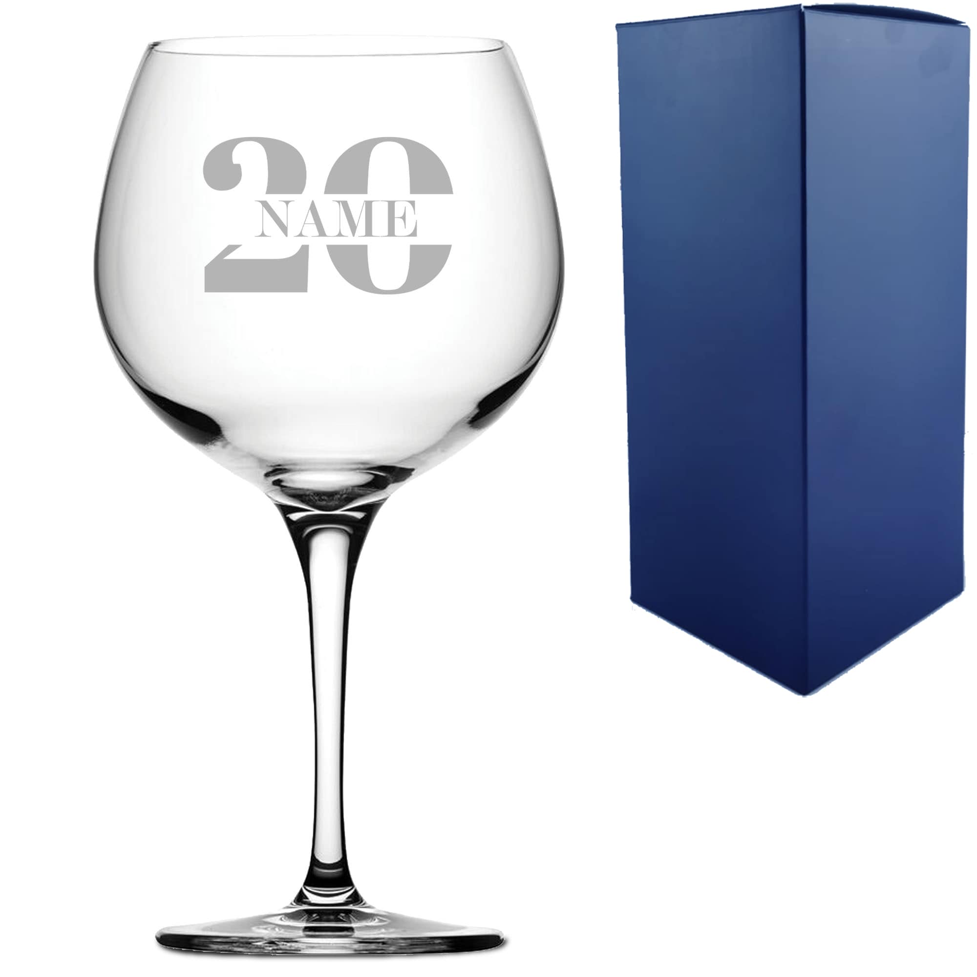 Personalised Primeur Gin Balloon Cocktail Glass Name 20 Design