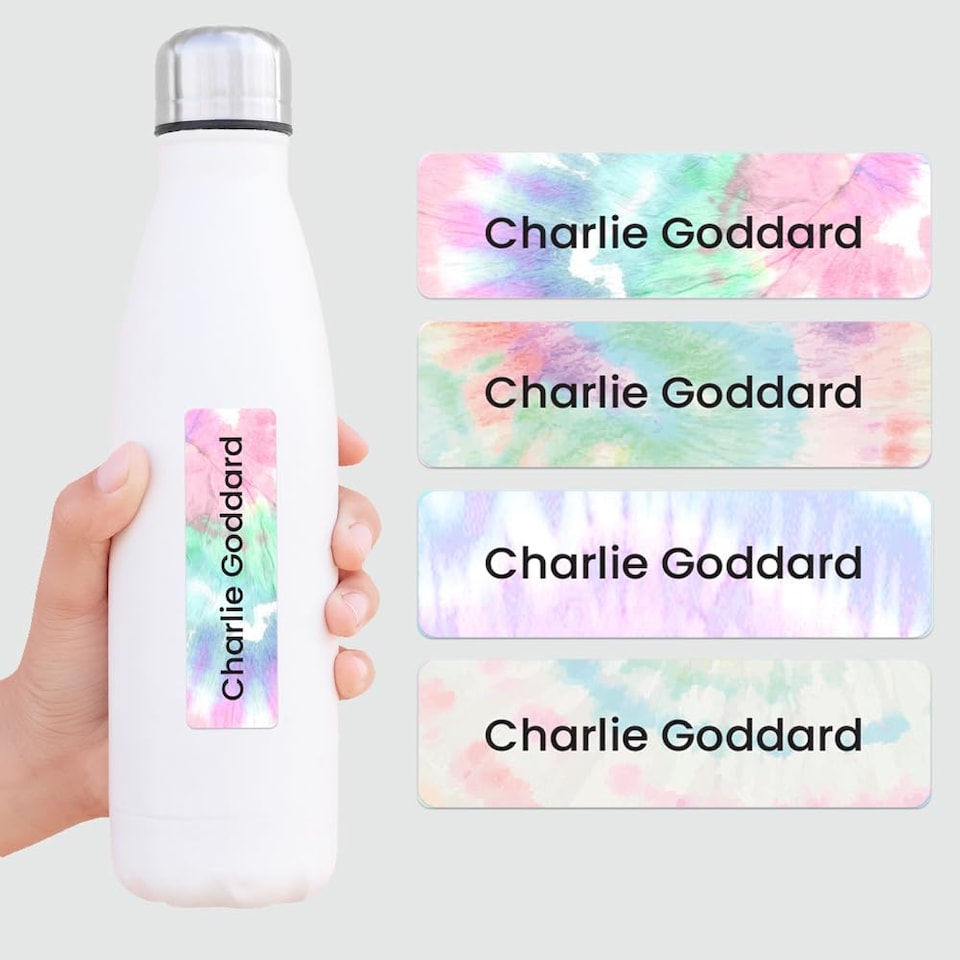image 1 of Dotty About Paper 64 x Personalised School Name Labels Tie Dye