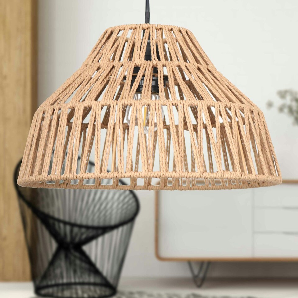 image 1 of Clara - Natural String Pendant Lightshade Brown