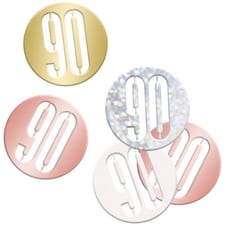 Rose Gold Glitz Age 90 Holographic Assorted Table Confetti 14 Grams