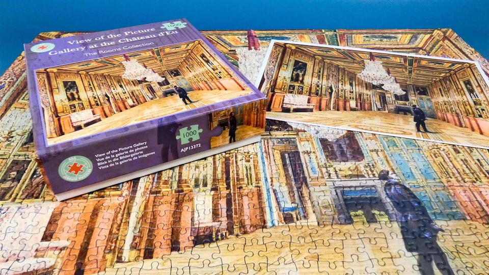 image 1 of View of the Picture Gallery at the Chateau d Eu 1000 piece jigsaw
