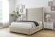 image 2 of Sloomy Sterling Cream Plush Bed Frame With Mattress With 50"  Upholstered Wingback Headboard 4'6 Double