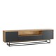 image 9 of TV Unit Sideboard Cabinet Storage Cabinet Oak Black Matt Media Console Stand 200cm