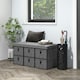 image 10 of HOMCOM Shoe Bench with Seat, Shoe Storage Bench with Cushion and 6 Fabric Drawers for Entryway, Hallway, Living Room, Bedroom, Light Grey | Grey | Light Grey