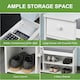 image 5 of HOMCOM Multi-Storage Shoe Bench Drawer 3 Compartments Cushion Home Boots White White