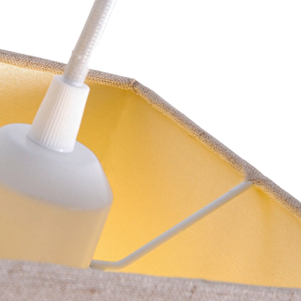 image 1 of Contemporary and Sleek Taupe Linen Fabric Small Square Lamp Shade 40w Maximum | Cream | 6"