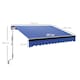 image 5 of Outsunny 2.5x2m Electric Awning w/ LED Light & Remote, Blue Blue