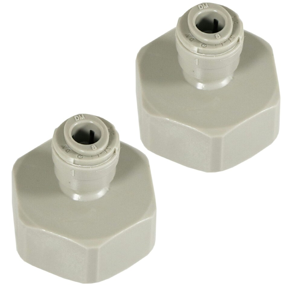 image 1 of SPARES2GO Female Adaptor 1/4" Push Fit x 3/4" BSP for American Fridge Freezer Water Pipe (Pack of 2)