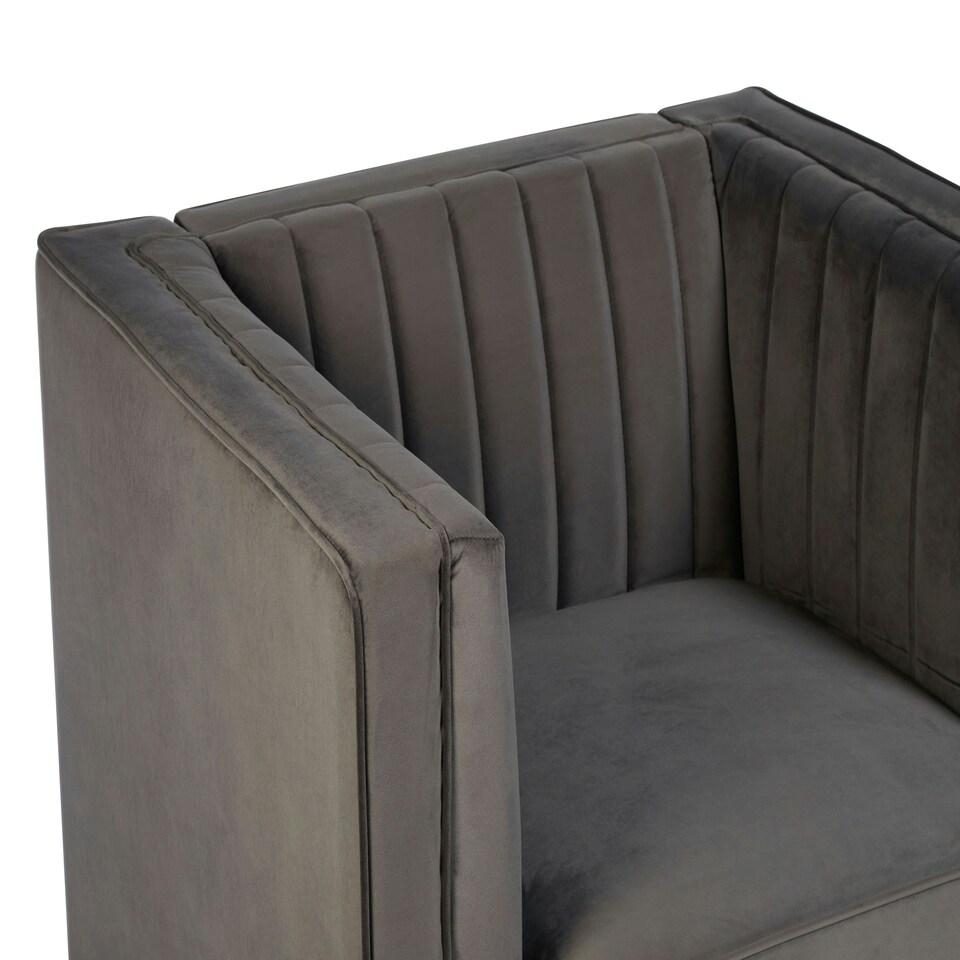 image 1 of Interiors by Premier Grey Velvet Chair, Enchanting Sleep chair, Easy to Assemble Borg Chair, Comfy Office Chair