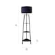 image 7 of ValueLights Hiru Black 3 Tier Shelf Floor Lamp with Navy Shade | Blue