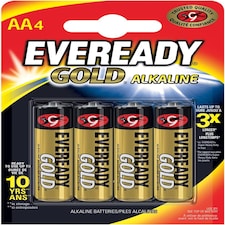 Eveready Alkaline Gold AA Batteries, Pack of 4
