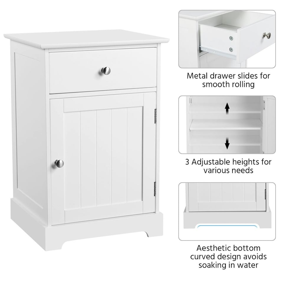 image 1 of Yaheetech Wooden Accent Table with Slatted Door