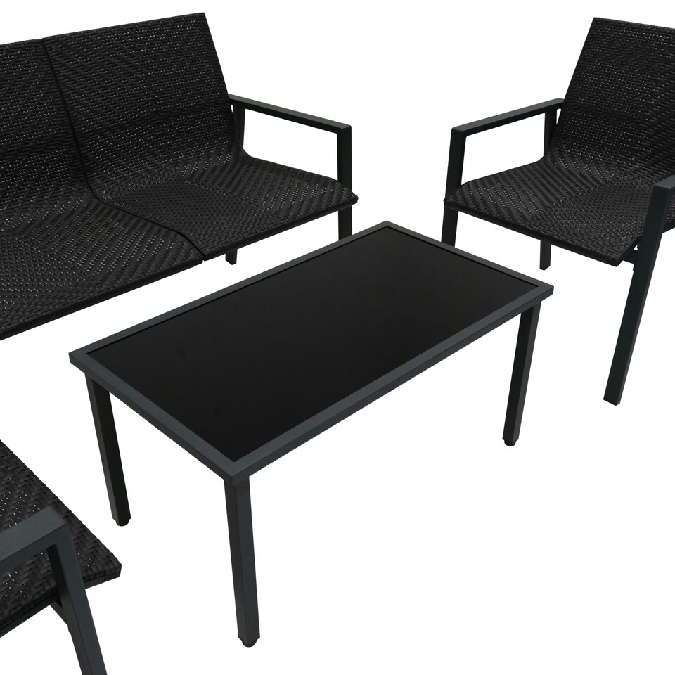 image 1 of Rattan Patio Furniture Set - Black