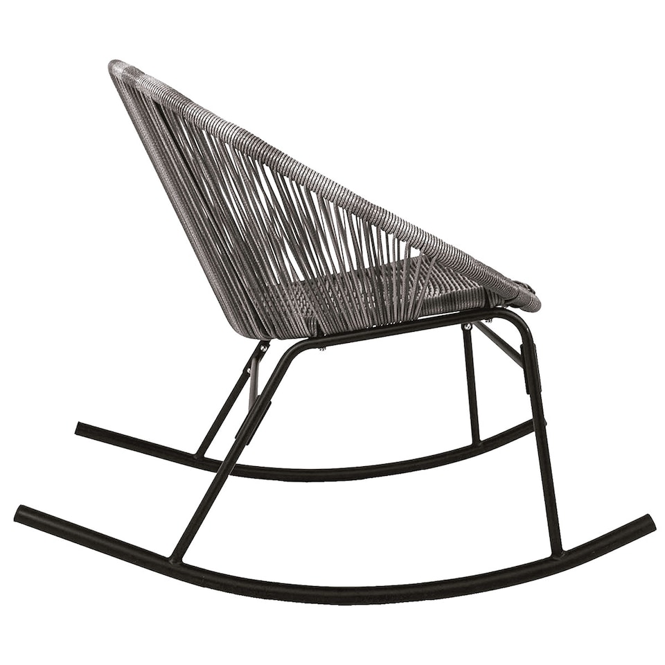 image 1 of Charles Bentley Zanzibar Rocking Chair Grey Rattan String Seat