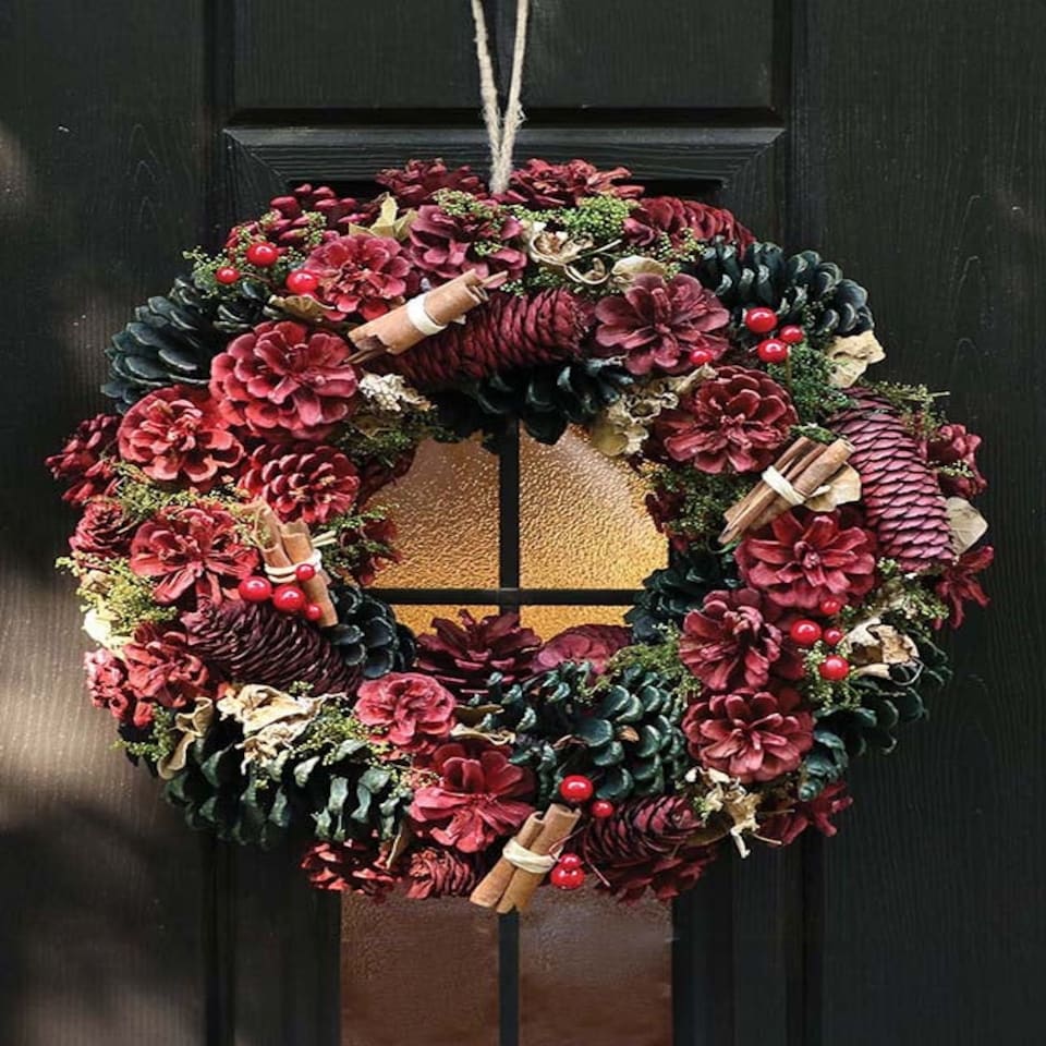 image 1 of Luxury Cinnamon Pine Door Wreath 38cm
