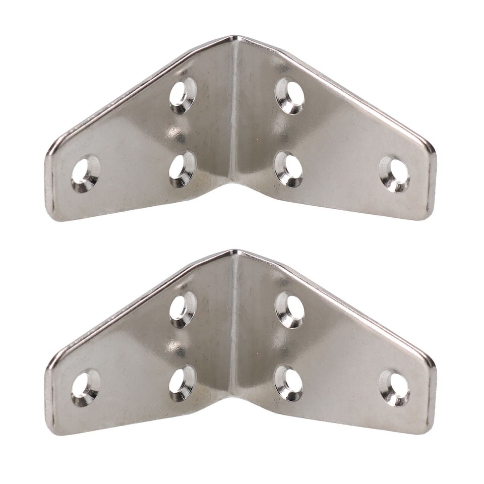 image 1 of Marine Angle Bracket 90 Degree Brace Marine Stainless Steel 56mm x 35mm 2PK