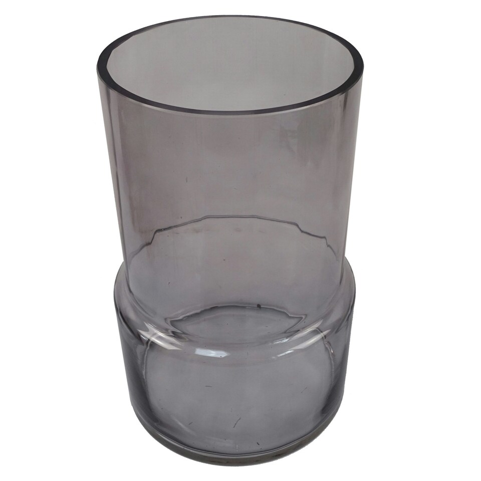 image 1 of 26cm Grey Smoke Glass Vase Grey
