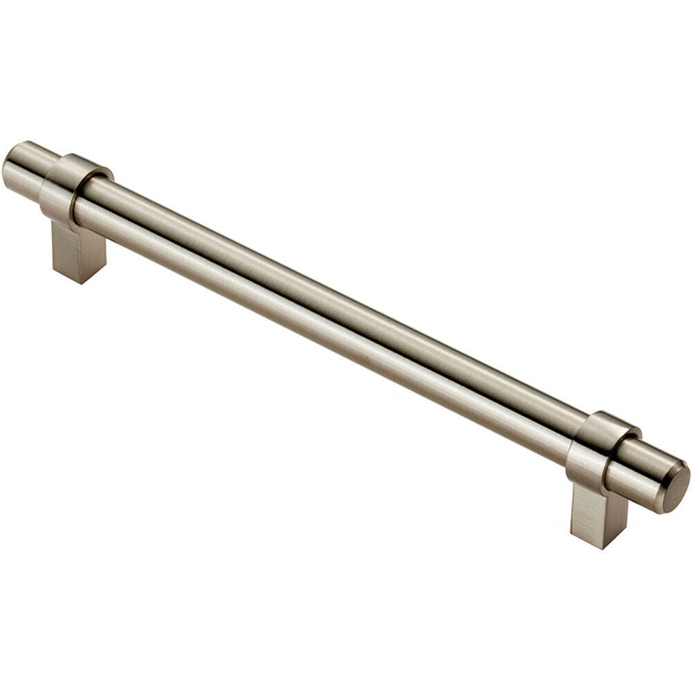Loops Round T Bar Cabinet Pull Handle 200 x 14mm 160mm Fixing Centres Satin Nickel in Metallics