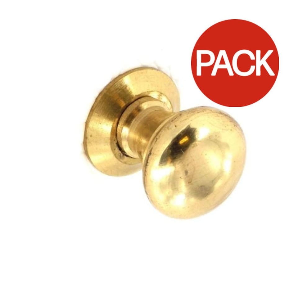 Securit Victorian Cupboard Knobs (Pack of 2) - Brass - 30mm