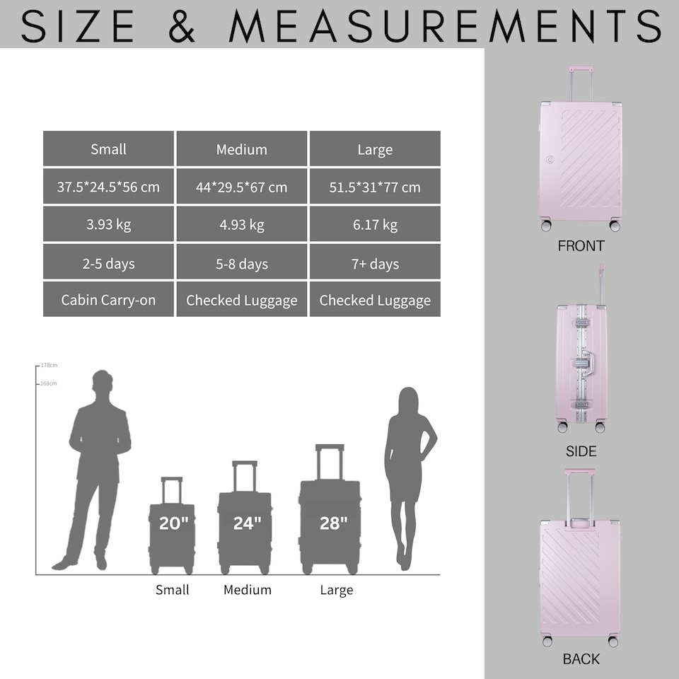 image 1 of Zipperless Suitcase Set, PC Hard Shell, Small & Large, TSA Lock
