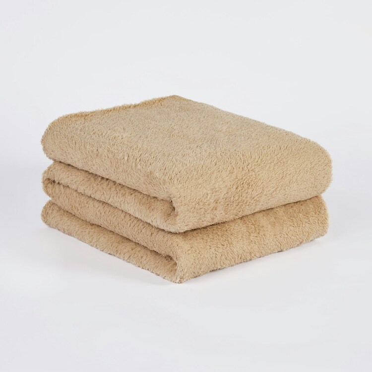 Brentfords Soft Teddy Fleece Blanket Throw, 150X200Cm - Latte Beige