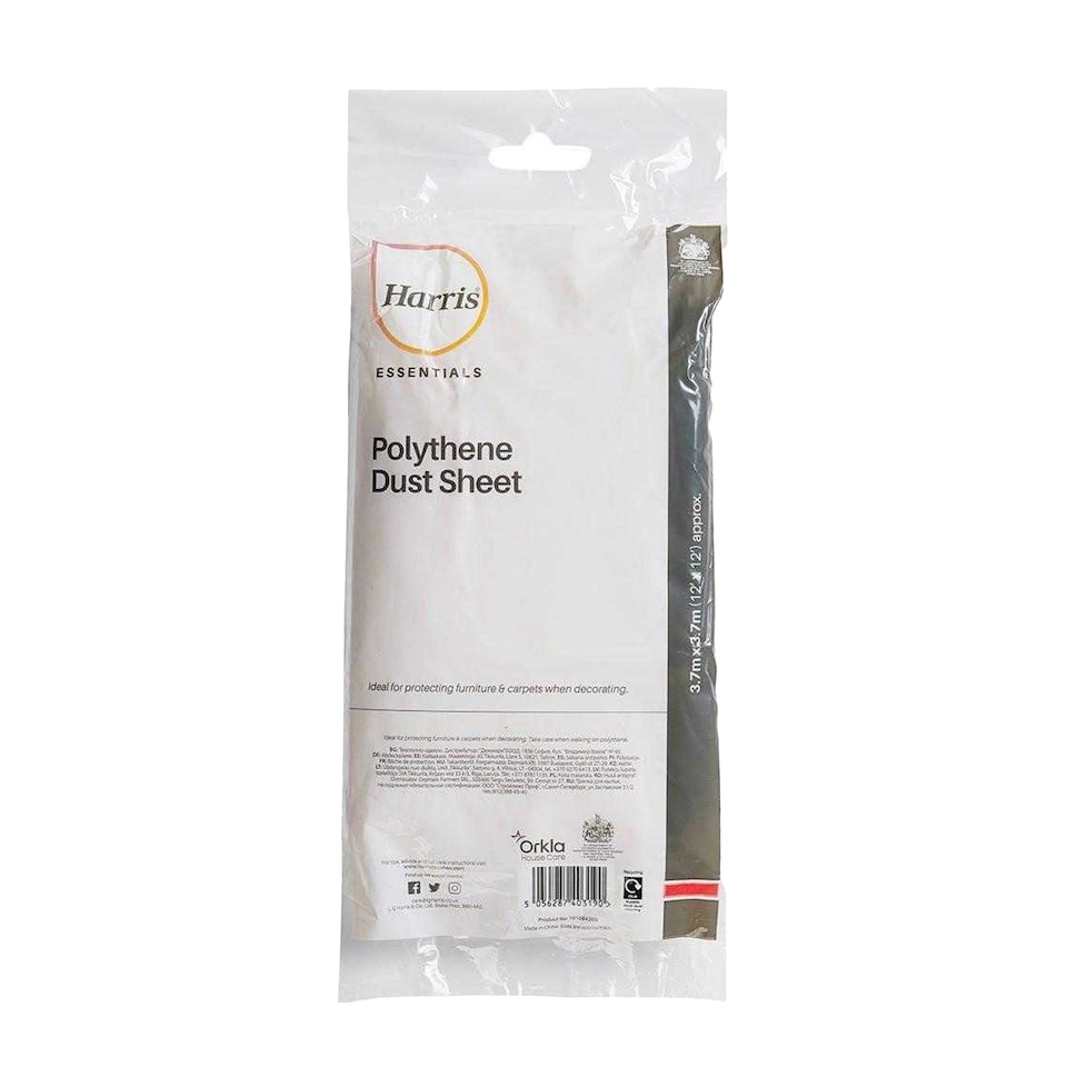 image 1 of Harris Essentials Polyethylene Dust Sheet | White | White | 3.7m x 3.7m | 1