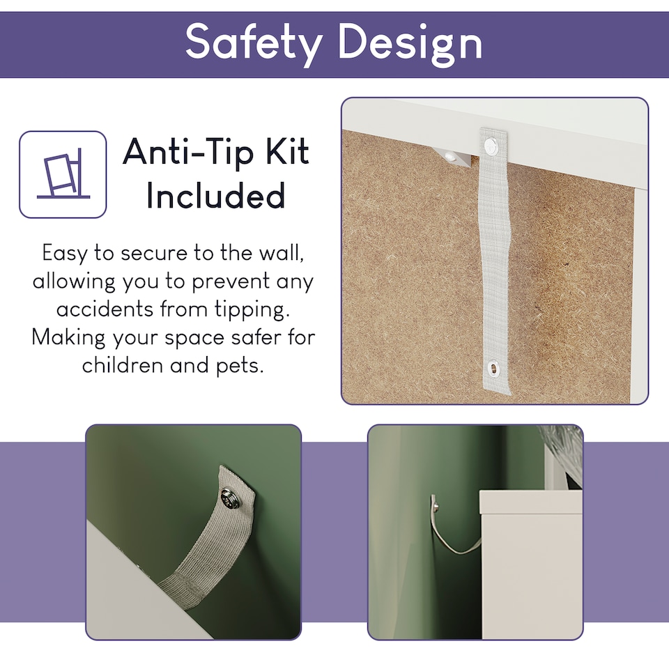 image 1 of Vida Designs 3 Door 1 Drawer Sideboard Buffet Cabinet Storage, White & Oak | White | White & Oak | 1