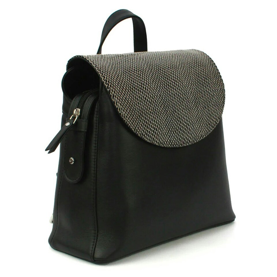 image 1 of Eastern Counties Leather Petra Snake Print Leather Backpack - Black - One Size