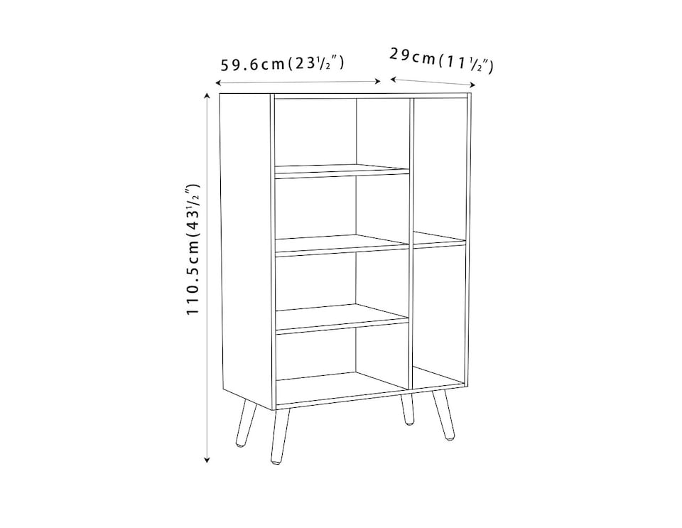 image 1 of Black 4-Drawer 2-Section Shelving Unit | Black | Black & Pine | 1
