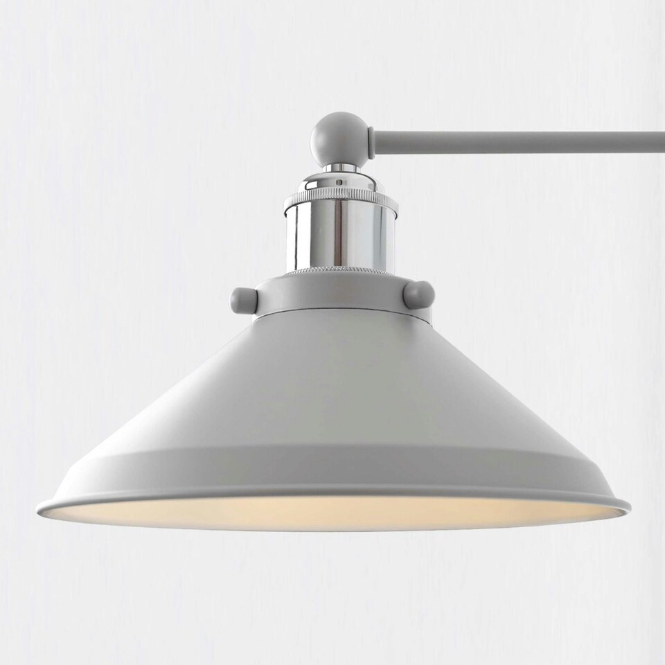 image 1 of First Choice Lighting Maxwell Flint Grey Chrome Wall Light Grey | Chrome