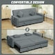 image 4 of HOMCOM Sectional Sofa Bed, L-Shaped 3 Seater Sofa Bed, Reversible Sleeper Sofa with Pull Out Couch Bed, Cushions, Fabric Futon Sofa Bed for Living Room, Grey | Grey | One Size