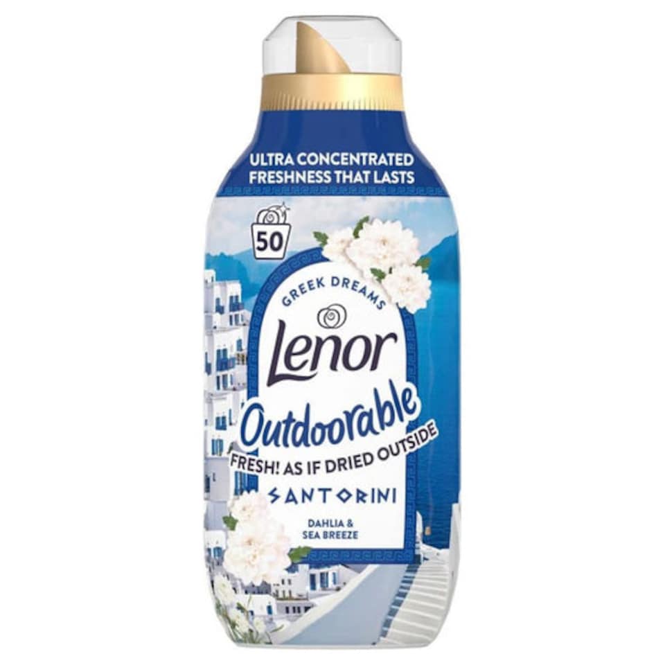 Lenor | Outdoorable Santorini Dahlia and Sea Breeze Fabric Conditioner 50 Wash | 50 Wash x 1 Bottle | 1550ml