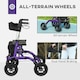 image 4 of HOMCOM Rollator Walker with Seat, Backrest, Bag, All-terrain Wheels