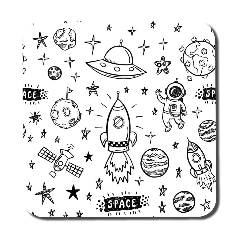 image 1 of Doodle space (Placemat & Coaster Set)