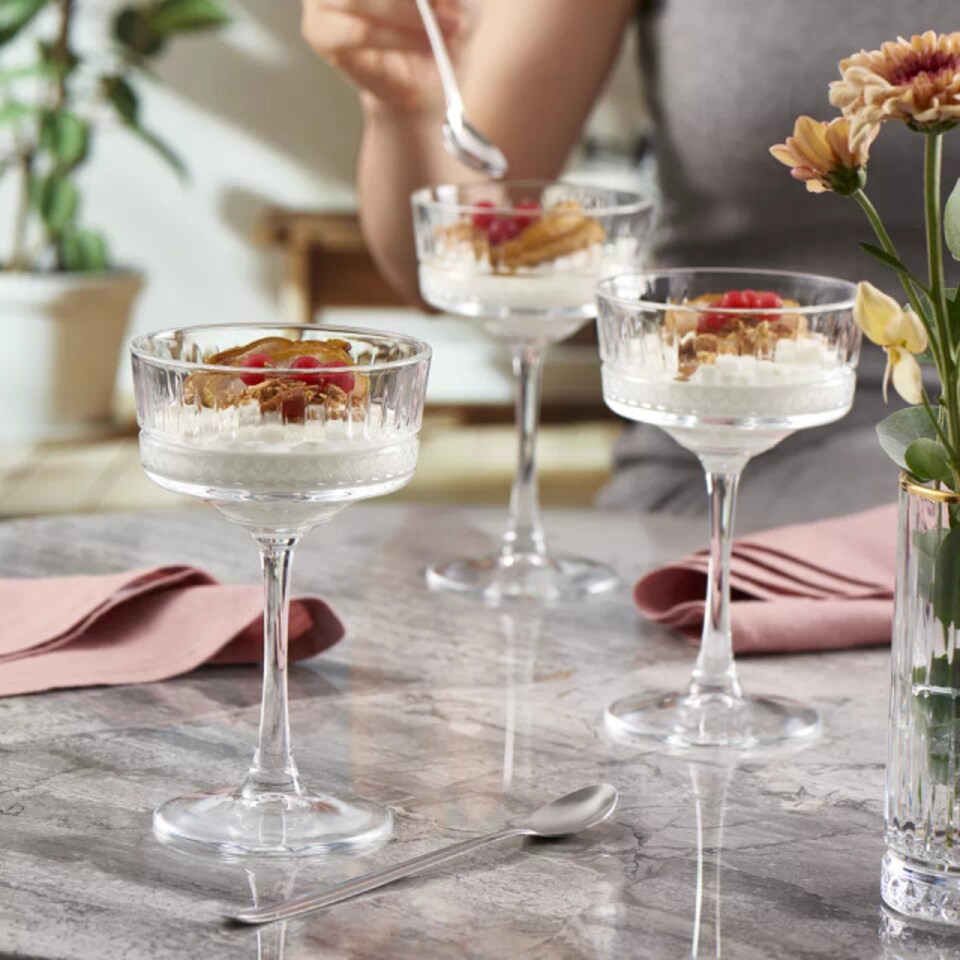 image 1 of Queensway Home & Dining Champagne Coupe Glasses 260ml 4 or 8 Pack | Clear | 4 Glasses