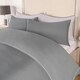 image 3 of OHS Luxury Soft Microfibre Piped Edge Duvet Quilt Cover and Pillowcase Set, Double - Grey/White