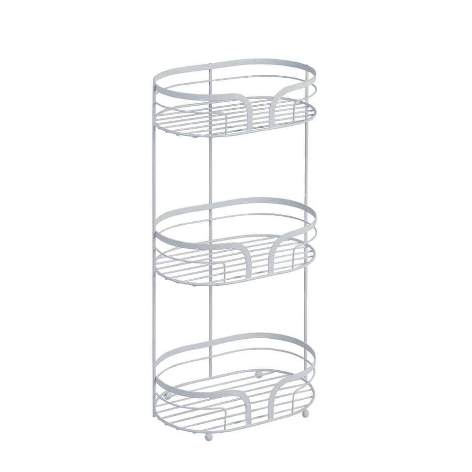 image 1 of Showerdrape Dante White Steel Floor Bathroom Caddy Storage | White | 1