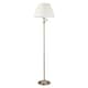 image 2 of First Choice Lighting Antique Brass Swing Arm Floor Lamp with White Pleated Shade Bronze | White