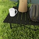 image 6 of Outsunny Portable Folding Camping Table w/ Roll Up Aluminium Top Carry Bag Black