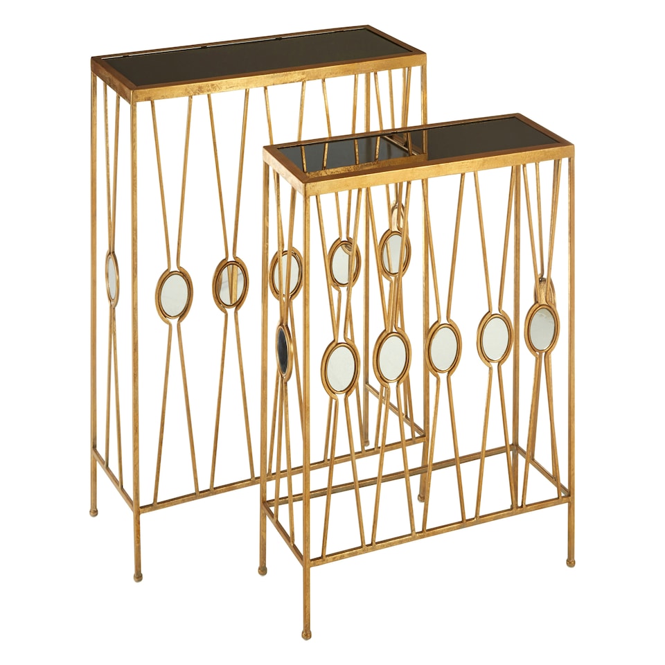 image 1 of Interiors by Premier Durable Set Of 2 Rectangular Console Tables, Stylish Hallway Table, Easily Maintained Modern Console Table Gold
