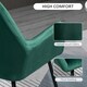image 5 of HOMCOM Modern Accent Chair, Velvet-Touch Fabric Upholstered Armchair with Metal Base for Living Room, Bedroom and Dinning Room, Green