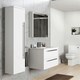 image 2 of Bathroom Wall Mounted Tall Boy Unit 1400mm High x 355mm Wide - White  - Brassware Not Included | White | White | 1