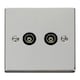 image 1 of SE HOME Polished Chrome Twin Isolated Coaxial Socket Black | Polished Chrome