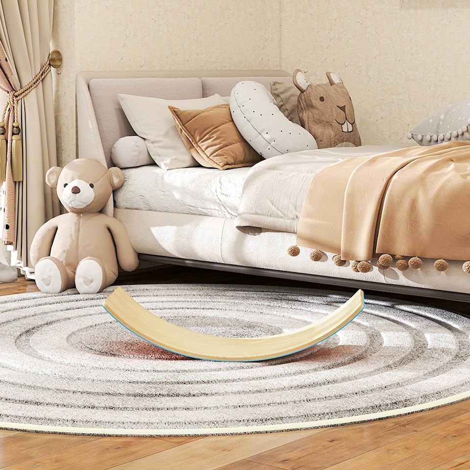 image 1 of AIYAPLAY Wooden Balance Board for Kids, Wobble Board with Felt | Blue | One Size