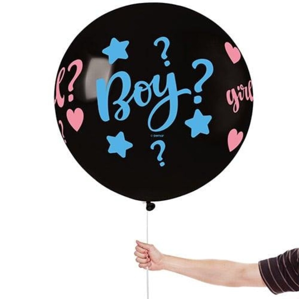 image 1 of Gender Reveal Bio Latex Jumbo Balloon 80cm / 31 in