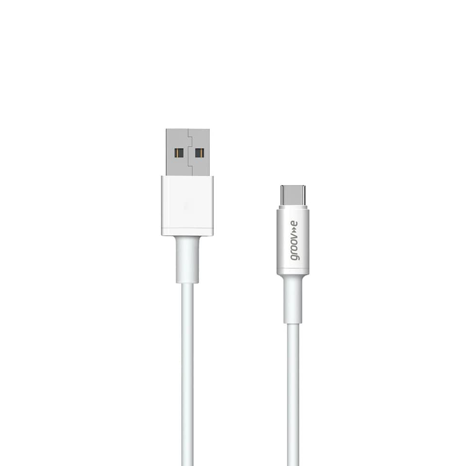 image 1 of Groov-e GVMA003WE USB-C to USB-A Charging Cable 2M - White