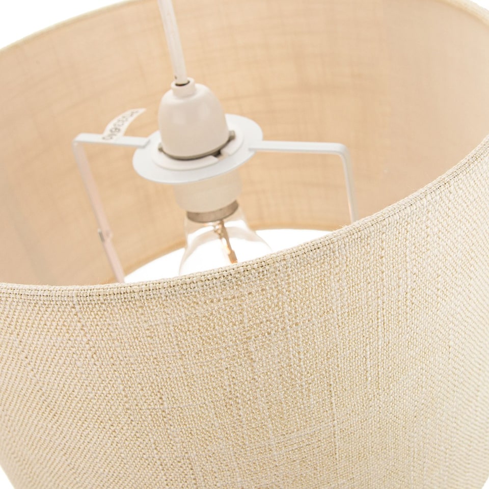image 1 of Contemporary and Sleek 12 Inch Cream Linen Fabric Drum Lamp Shade 60w Maximum | Cream | Cream | 1