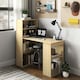 image 6 of HOMCOM 120cm Computer Desk Bookshelf Writing Table 6 Shelves Natural | Brown | 120L x 55D x 120H cm