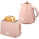 image 1 of HOMCOM Kettle and Toaster Set 1.7L Kettle & 2 Slice Toaster Set, Light Pink